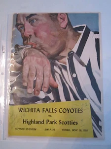 1953 HIGHLAND PARK VS. WICHITA FALLS - FOOTBALL ROSTER PROGRAMM - SCHÖN - WANNE RRR - Bild 1 von 2