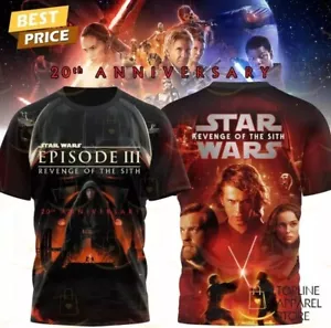Stars Wars Revenge Of The Sith 20th Anniversary 3D T-Shirt For Men Women S-5XL - Picture 1 of 4