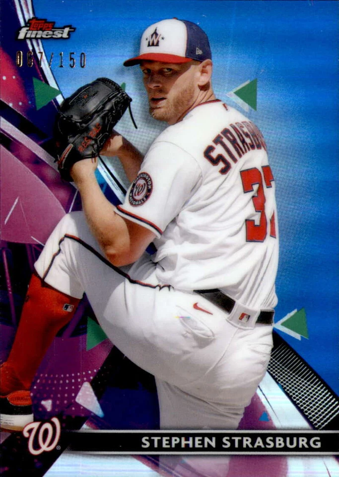 2021 Topps Finest Holo Blue #51 STEPHEN STRASBURG  /150 Washington Nationals  - Image 1 of 2