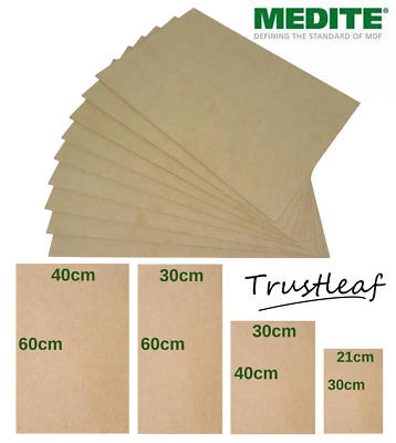 MEDITE MDF Sheet 3mm 4mm 6mm  Art Craft Modelling, Low Fume for Laser Pyrography - Image 1 of 4