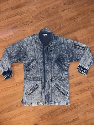 Abrigo Chaqueta de Baloncesto NIKE FORCE ACID LAVADO Denim Cremallera Completa XXL 90s Foto 1 de 4