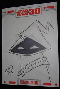 2007 Topps STAR WARS 30 Sketch Card Otis Frampton JAWA VERY RARE 1/1