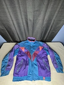 Vintage Athletic Sport 100% Nylon Polyester Windbreaker Jacket Size Unknown 90s - Picture 1 of 22