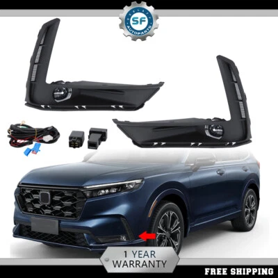 Luces antiniebla LED parachoques lámpara para Honda CRV CR-V 2023-2024 con interruptor de bombilla bisel de cable Foto 1 de 4