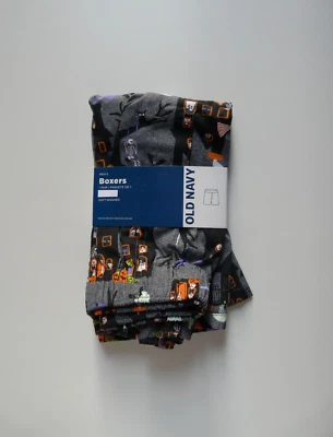 OLD NAVY MEN HALLOWEEN HAUNTED HOUSE COTTON BOXER SHORTS UNDERWEAR BOXERS SMALL - Image 1 of 2