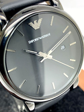 Emporio Armani Men's Watch AR1732 Quartz Black Dial Leather Strap 41mm