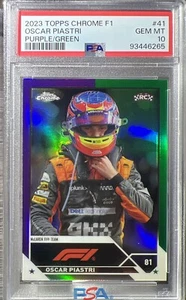 2023 Topps Chrome F1 Purple Green Refractor #41 Oscar Piastri RC PSA 10 ๐ฅ๐ฅ - Picture 1 of 2