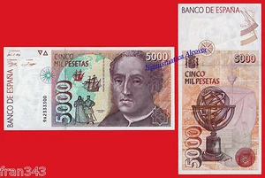 5000 pesetas 1992 CRISTOBAL COLON Serie 9A SC- SPAIN Pick 165 REPLACEMENT aUNC - Imagen 1 de 1