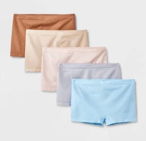 Art Class Pack of 5 Seamless Boy Shorts size L large 10-12 Scalloped Waistband - Picture 1 of 5
