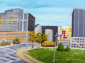 Cleveland Circle, von Marie Gelsomino, Acryl, 14"x18", gerahmt - Bild 1 von 1