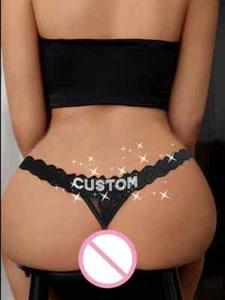 Maßgeschneiderte Tanga Höschen mit Namen Strass Buchstaben Tangas G-String SEXY - Bild 1 von 9