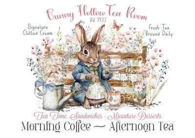 BÜGELBILD-Vintage-Shabby-Nostalgie-Ostern-Hase-Rabbit-3546 - Bild 1 von 2