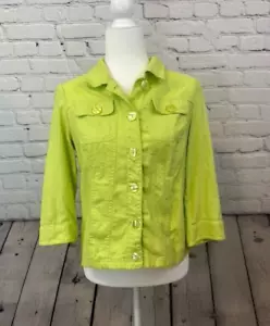 Christopher & Banks Small Crop Jacket Ladies Lime Green - Picture 1 of 13