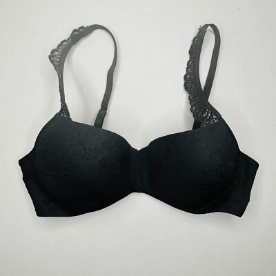 Бюстгальтер пуш-ап Olga Light 34C черный атласный с подкладкой на косточках регулируемый ремень 33387 - Изображение 1 из 4