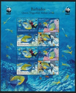SALE Queen Triggerfish Diving Fish Sheetlet of 2 sets Barbados 2006 MNH - Picture 1 of 1