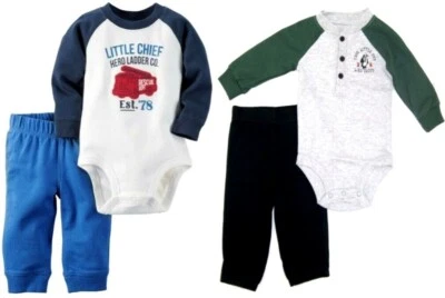 Conjunto de body y pantalones de manga larga Carter's para bebés niños de 2 piezas nuevo con etiquetas 3M o 6 meses Foto 1 de 3
