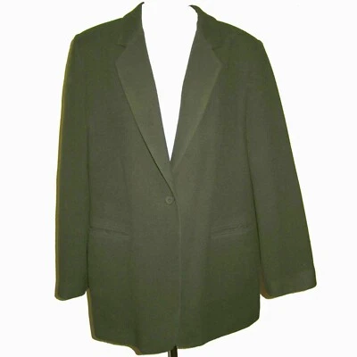 Blazer de Lana Mezcla de Cachemira Verde Loden 1 Botón Clásico Talla 14 Harve Benard Jkt Foto 1 de 4