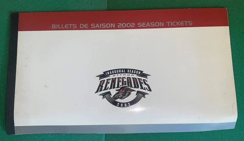 OTTAWA RENEGADES 2002 CFL FOOTBALL INNAUGURAL SEASON UNUSED SEASON TICKETS Cover