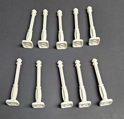 Lego 10 Parts Pieces White Support 2 x 2 x 7 Lamp Post, 4 Base Flutes 11062 New - Image 1 of 3