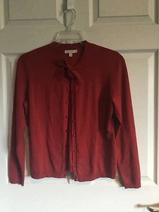 Bogari Damen großer lachsfarbener Pullover zum Binden für Schleife oben Knopfleiste - - Bild 1 von 5