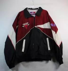 Vintage Pro Player Chicago Bulls Basketball Full Zip Windbreaker Embroidered 2XL - Picture 1 of 10