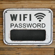 Vintage Retro Metal WiFi Password Chalk Black Board Bar Wall Art Pub Sign Plaque