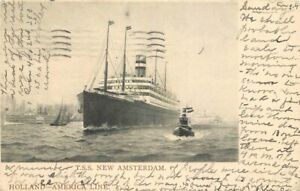 Holland American Line 1907 TSS New Amsterdam Postcard undivided 2675