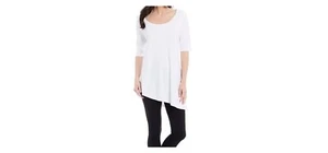 NWT $128 Bryn Walker White Una Short Sleeve Bamboo Stretch Cotton Tunic Top XXL - Picture 1 of 3