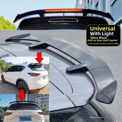 W/ LIGHT UNIVERSAL FOR 2017-2025 MAZDA CX-5 CX5 REAR WINDOW ROOF SPOILER WING Foto 1 de 4