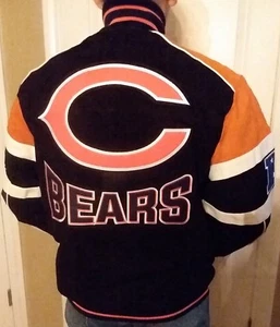 NEU LRG Wildleder Lederjacke G-III offiziell lizenziert NFL Chicago Bears Varsity - Bild 1 von 12
