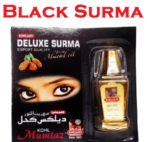 100% Natural Mumtaz Delux Black Surma Specially Made with Almond Oil Kajal 12gm - Picture 1 of 3