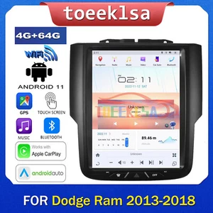 10.5" Android 11 Car Stereo Radio For Dodge Ram 2013-18 Tesla Style CarPlay GPS - Picture 1 of 9