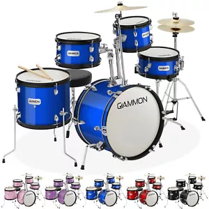 5-Piece Junior Drum Set, Beginner Percussion Kit with Stool and Stands - Picture 1 of 36