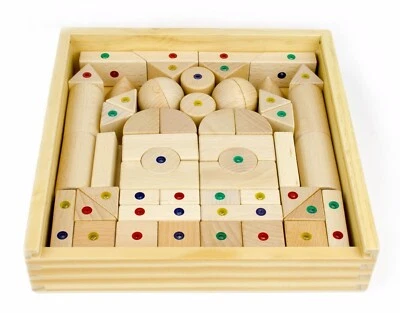 WIDU Architectural Magnetic Wood Blocks, 56 Piece Set in Wooden Keepsake Case - Imagem 1 de 4