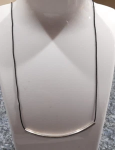 COLLAR COLGANTE ARTESANAL DE PLATA ESTERLINA AJUSTABLE CORDÓN FINO #BB - Imagen 1 de 4