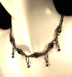 Collar Gargantilla Colgante Vintage LAURA VOGEL NUEVA YORK Tono Plateado - Imagen 1 de 4