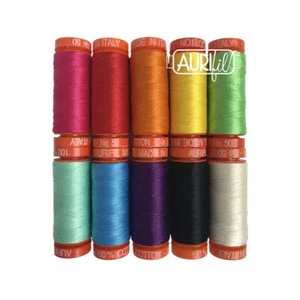 Aurifil Thread Proud & About Collection 10 SMALL SPOOLS COTTON 50wt 220yds Each - Picture 1 of 2