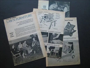 vintage 1954 "Settee and Chairs Lawn Furniture" instructions/plans & materials - Picture 1 of 2