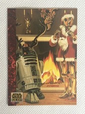 1993 Topps Star Wars R2 D2 C-3PO Santa Claus Christmas Holiday Trading Card