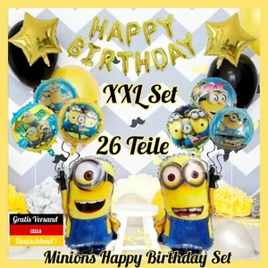 XL Minions Geburtstag Set⭐ Minion Happy Birthday Girlande Ballon Deko Luftballon - Bild 1 von 7