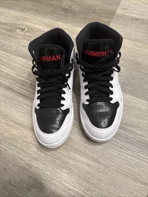Jumpman Men's Black and White High-Top Sneakers - Image 1 of 4