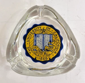 Vintage 1950s Glass Advertising Ashtray University of California - Picture 1 of 3