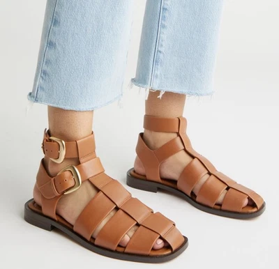 Sam Edelman Sz 8 Fisherman Saddle Leather Shoes Buckle Sandals Saddle Se Brown - Image 1 of 4