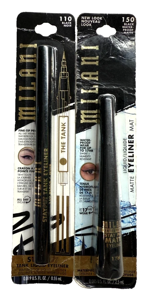Milani FineTip Waterproof Pen & Waterproof Matte Liquid Eyeliner in Black BUNDLE - Image 1 of 1