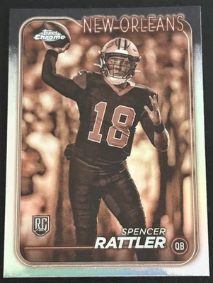 Spencer Rattler 2024 Topps Chrome Refractor Sepia Rookie #213 New Orleans Saints - Image 1 of 2