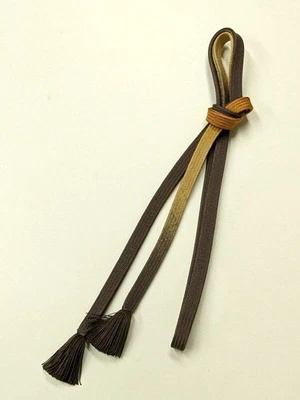 Obi-jime Pura Seda Púrpura y Dorado Marrón Gradación Hiragumi Foto 1 de 4