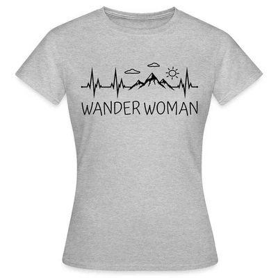 SPREADSHIRT Maglietta donna Wander Woman battito cardiaco escursionismo montagna wanderwoman