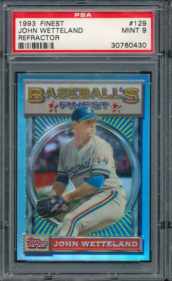1993 Finest refractor John Wetteland #129 PSA 9 - Expos - Image 1 of 3