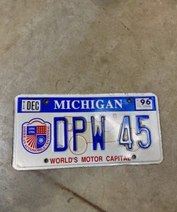 Michigan 1996 matrícula capital mundial del motor # DPW-45 - Imagen 1 de 4