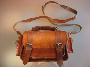 Schulter- Umhänge- Riementasche, Damen, rustikales braunes Leder, Hand- Made top - Bild 1 von 4